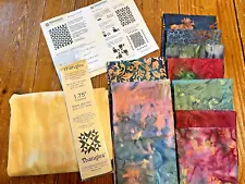 THANGLES STARBURST QUILT KIT, BATIK COTTON FABRICS