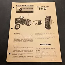 Wheel Horse Dual Wheel Kit Literature