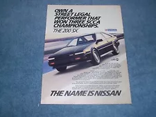 1986 Nissan 200 SX Vintage Ad "Own A Street Legal Performer..." 200SX