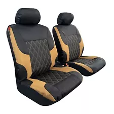 Elite Canvas Seat Covers Front Coyote Tan Black For Toyota Land Cruiser