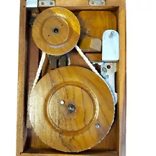 India Charkha Spinning Wheel Book Size Box Crafting Fiber Thread Handmade * Read