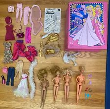 FINAL SALE Barbie 1980s LOT Case+4 Dolls+Clothing/etc for Golden/Dream/Crystal..