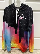 Men Digital Print Sweatshirts Hooded Top Galaxy Pattern Hoodie Size M Medium