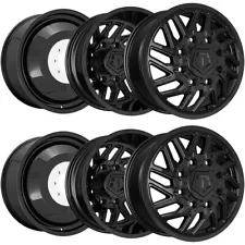 Set of 6-22" Inch TIS 544B Dually 8x6.5" Gloss Black Wheels Rims