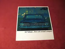 1964 Plymouth Valiant Sales Brochure Booklet Catalog Old Original