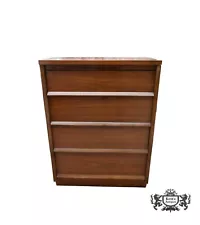 Vintage MCM Walnut Four Drawer Chest of Drawers