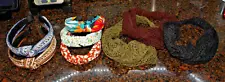 8 piece HEADBAND lot sequin floral Hawaiian knit multicolor