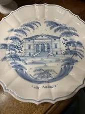 Antique Ceramic Palladian Architecture Villa Caldogno Capra Blue Pottery RARE