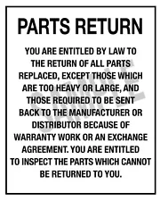 Auto Parts Return Policy Poster Banner Auto Shop Display Customization Available