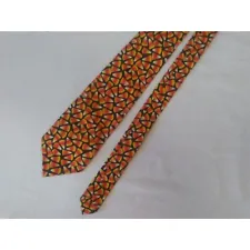 Handmade 100% Cotton Halloween Candy Corn Neck Tie