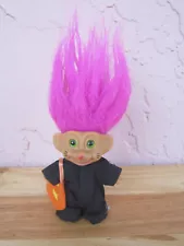 Halloween Vintage Troll Doll Black Cat Costume With Fushia hair For Sale!!!