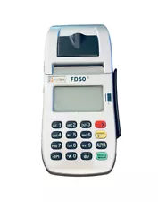 First Data Fd50 Ti Set Credit Card Terminal Reader Scanner