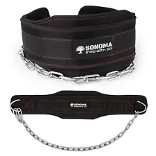 Dip Belt with 30'' Chain – 6'' Weighted Pull-Up Belt for Weightlifting & Gym Wor