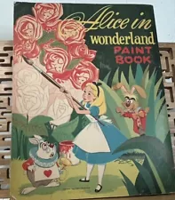 Vintage Walt Disney’s Alice in Wonderland Paint Book 1951 Whitman