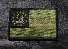 GEORGIA STATE FLAG TACTICAL COMBAT 3 INCH ARMY HOOK PATCH (MTG4)