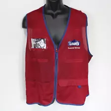 Lowe’s Vest Unisex XL Red Mesh Customer Service Employee Work Vest