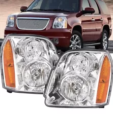 Headlight Assembly 2007-2014 GMC Yukon XL 1500 2500 Denali Chrome HousingGDA3