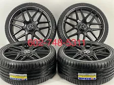 20" Inch BLACK RIMS/TIRES Mercedes Benz AMG SILVERLINE 5X112 S E C SL CLA CLASS