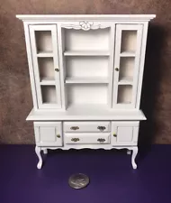 QUEEN ANNE STYLE HUTCH CABINET WHITE BRAND NEW