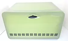 Vintage Avocado Green Black Kitchen Metal Bread Box Storage Cutting Board Shelf