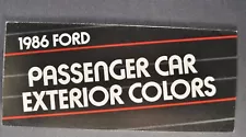 1986 Ford Paint Colors Brochure Mustang Crown Victoria Thunderbird EXP Escort