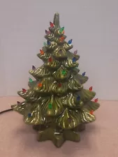 New ListingVintage Ceramic Green Christmas Tree 12.5 Inch