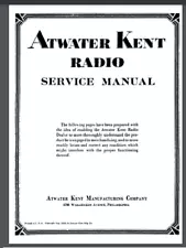 Atwater Kent 1928 Service Manual 58 pages comb bound gloss protective cover