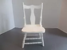 WHITE WOODEN CHAIR FOR DOLLS OR BEARS