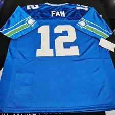 Vintage Seahawks #12 Fan Throwback Royal Stitched Jersey