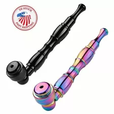 ( Pack of 2 ) 4.3" Metal Detachment Tobacco Smoking Pipes with Caps Hand Pipes