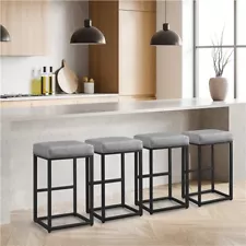 Bar Stools Set of 2 Industrial Bar Height Bar Stools Modern Dining Cafe Chairs