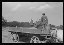 Wagon for hauling threshed wheat from field,central Ohio,OH,Summer 1938,FSA,1 1