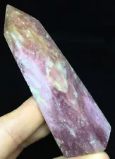 84g Natural Rose Tourmaline jade quartz crystal point healing stone S53
