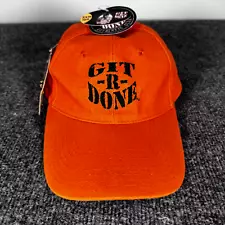 Larry The Cable Guy Git R Done Hat Blaze Orange With Fish Hook Clip NWT New