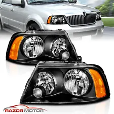 2003 2004 2005 2006 For Lincoln Navigator Factory Style Black Headlights Pair (For: Lincoln Navigator)