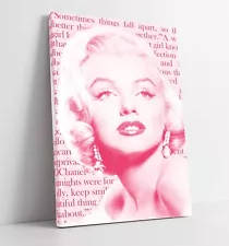 MARILYN MONROE PINK PORTRAIT QUOTES -DEEP FRAMED CANVAS WALL ART PICTURE PRINT