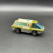 VTG 1969 Hot Wheels Redline The Heavyweights Ambulance Olive w/ White Interior