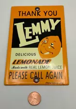 RARE VINTAGE "LEMMY LEMONADE" PORCELAIN METAL ADVERTISING SIGN