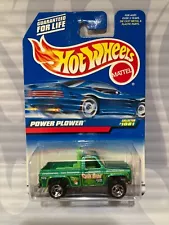 1999 HOT WHEELS collector #1081 = POWER PLOWER = GREEN , 0910 sb chevy truck