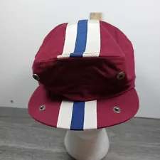 Vtg Sample Not For Sale PGA Tour Newsboy Cabbie Hat Racing Stripes Cap Burgundy