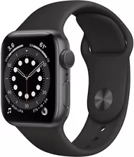 NEW Apple Watch Series 6 44mm Sp Gray Alum GPS+Cell Black Sport Band UNLOCKED