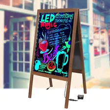 LED Double Side Sidewalk Pavement A Frame Wood Sandwich Board Dryerase Menu Sign