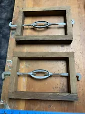 Vintage Pair DeBoer Bed Short Rail Bracket Clamps Tool Turnbuckle for Display