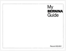 Bernina Record 830 and Record 831 Instruction Manual PDF ON USB