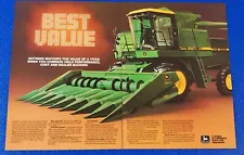 1979 JOHN DEERE 8820 TITAN COMBINE ORIGINAL 2 PG COLOR PRINT AD AMERICAN CLASSIC