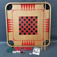 VTG CARROM #105 Wood Double Sided Game Board 26" Square Completeness Unknown