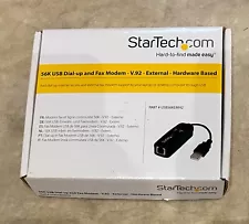 StarTech 56K USB Dial-up and Fax Modem V.92 External Hardware Based NEW in Box