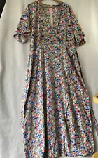 Nasty Gal Collection Womens Multicolour Floral Print Short Sleeve Dress Size 22