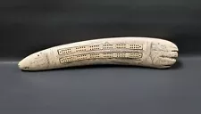 New ListingScrimshaw Walrus Tusk CRIBBAGE BOARD RESIN reproduction 14.5"