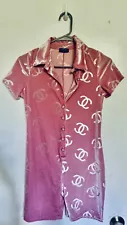 Women's CHANEL CC PINK logo jumpsuit/romper/ one piece size Medium